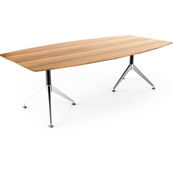 Novara Boat Shape Boardroom  Table 2400W x 1200D x 750mmH Zebrano