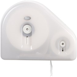 Livi Reserve Jumbo Toilet Roll Dispenser Double White