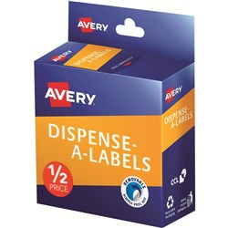 Avery Dispenser Label 24mm 1/2 Price Red Pack Of 300