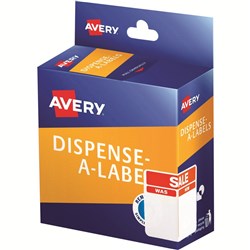 Avery Dispenser Label 60x40mm Sale Was/Now Red Pack Of 100