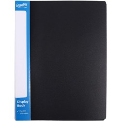 Bantex Insert Spine Display Book A4 40 Fixed Pockets Black