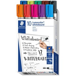 Staedtler Lumocolor Whiteboard Marker 351 Bullet Point Assorted Colours Box of 10