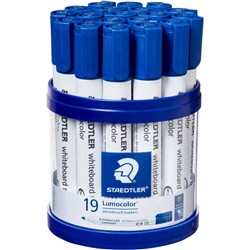 Staedtler Lumocolor Whiteboard Marker 351 Bullet Point Dry Safe Ink Blue Cup of 19