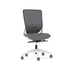 OLG Engage Task Chair With Seat Slide White Nylon Base Black Fabric Seat Mesh Back