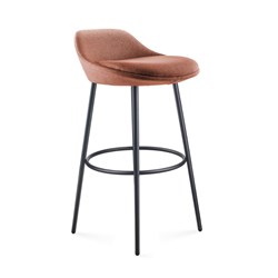 Rapidline Eros Bar Stool Black Frame Rust Fabric Seat