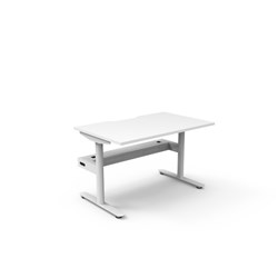 Rapidline Halo Static Single Sided Workstation + Cable Tray 1200Wx750Dx730mmH White/White