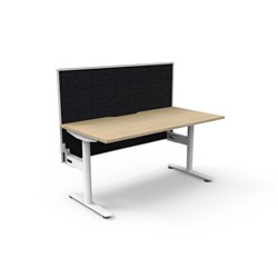 Rapidline Halo Static Single Sided Workstation + Screen 1500Wx750Dx1330mmH Oak/White