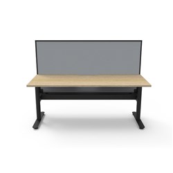 Rapidline Halo Static Single Sided Workstation+Screen+Tray 1800W x 750D x 1330mmH Oak/Blk