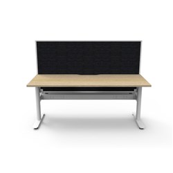 Rapidline Halo Static Single Sided Workstation+Screen+Tray 1800W x 750D x 1330mmH Oak/Wht