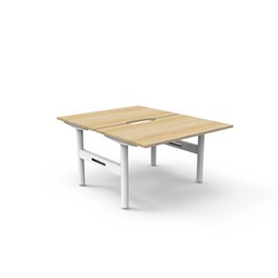 Rapidline Halo Static Back To Back Workstation 2 Person 1200Wx1500Dx730mmH Oak/White
