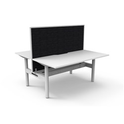 Rapidline Halo Static Back To Back Workstation+Screen+Tray 2 Person 1500W x 1330mmH Wht/Wht