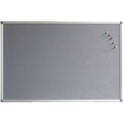 Rapidline Pinboard  1200W x 15D x 900mmH Grey Felt Aluminium Frame