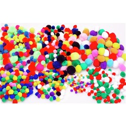 Jasart Pom Poms Glitter Assorted Size Pack of 200