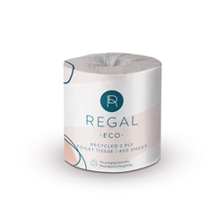 Regal Eco Recycled Toilet Paper Rolls 2 Ply 400 Sheet Box Of 48