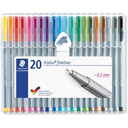 Staedtler 334 Triplus Fineliners 0.3mm Assorted Wallet of 20