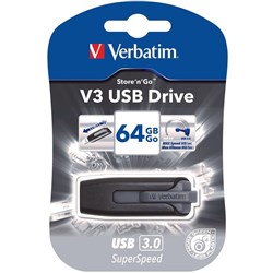 Verbatim Store 'n' Go V3 USB Drive 3.0 64GB Grey