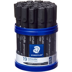 Staedtler 352 Lumocolor Permanent Marker Bullet 2mm Black Cup of 19