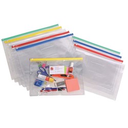 Marbig Clear Case A4 335 x 245mm With Blue Zip
