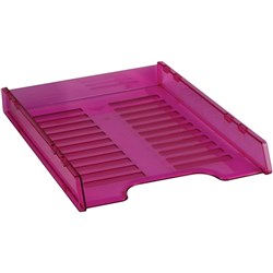 Italplast Slimline Document Tray A4 Multi Fit Tinted Pink