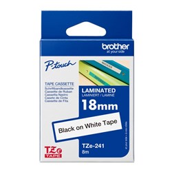 Brother TZE-241 P-Touch Tape 18mmx8m Black on White