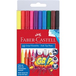 Faber-Castell Grip Triangular Marker Assorted Colours Pack of 10