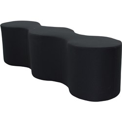 Sylex Lava Lounge Breakout Ottoman Modular Triple Straight Shape Black