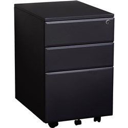 Summit Metal Mobile Pedestal 2 Drawer 1 File 400W x 520D x 620mmH Black