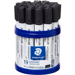 Staedtler 351 Lumocolor Whiteboard Marker Bullet 2mm Black Cup of 19