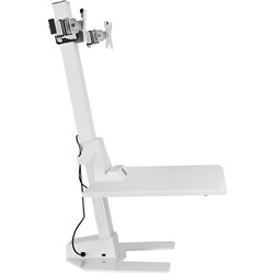 Ergovida Electric Desktop Sit-Stand Dual Monitor Riser White