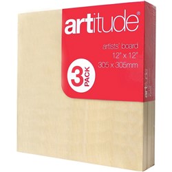 Artitude Canvas 12 x 12 Inch Thick Edge Board Pack of 3